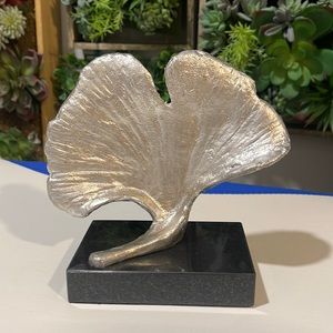 Global Views sculpture silver gingko leaf